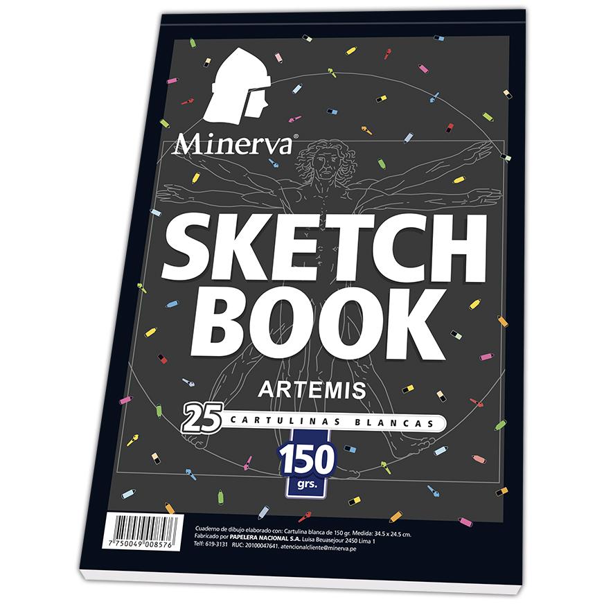 Sketch book cartulinas blancas encolado x 25 hojas Minerva