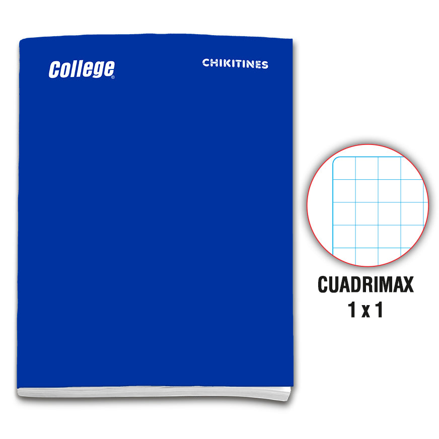 Cuaderno engrapado cuadrimax 1x1 A4x80 hojas azul Chikitines College