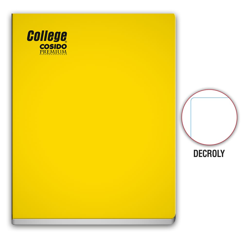 Cuaderno Cosido Decroly 80 hojas A4 Amarillo College