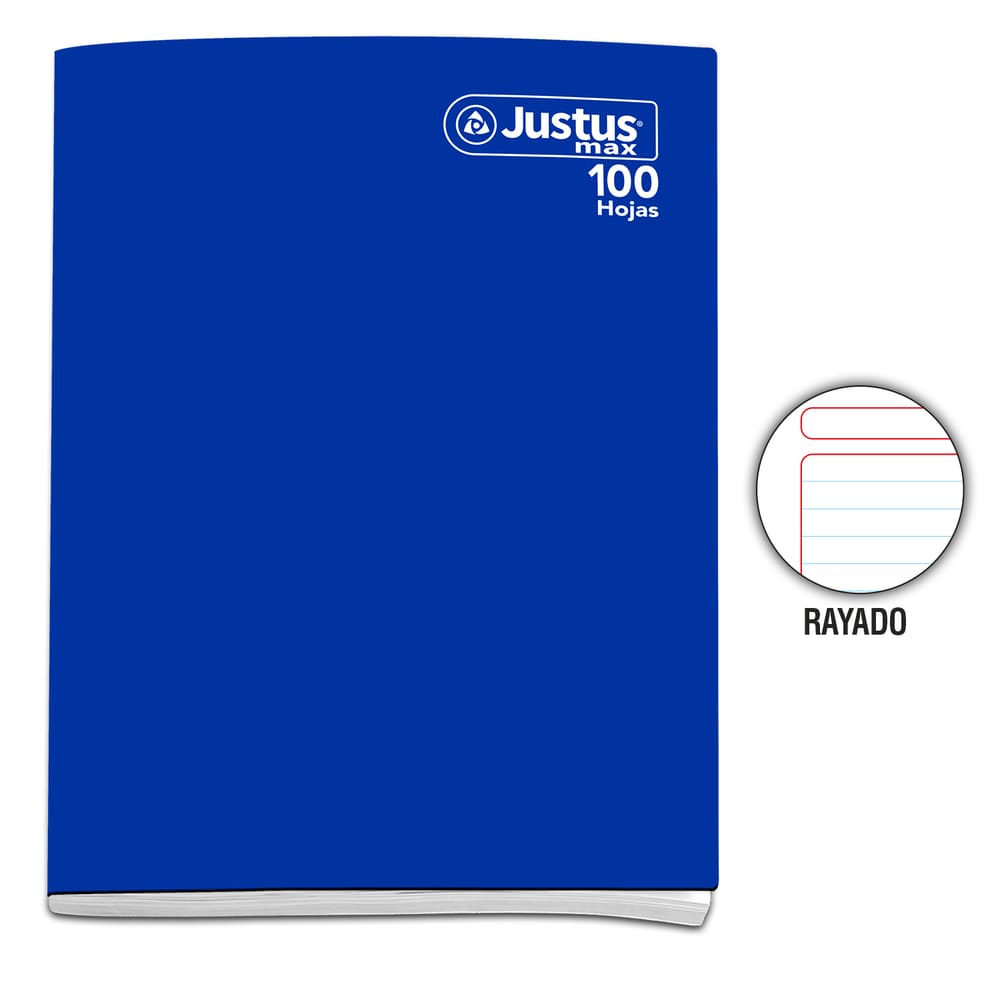 Cuaderno engrapado Rayado A4 100 hojas Azul Justus Max