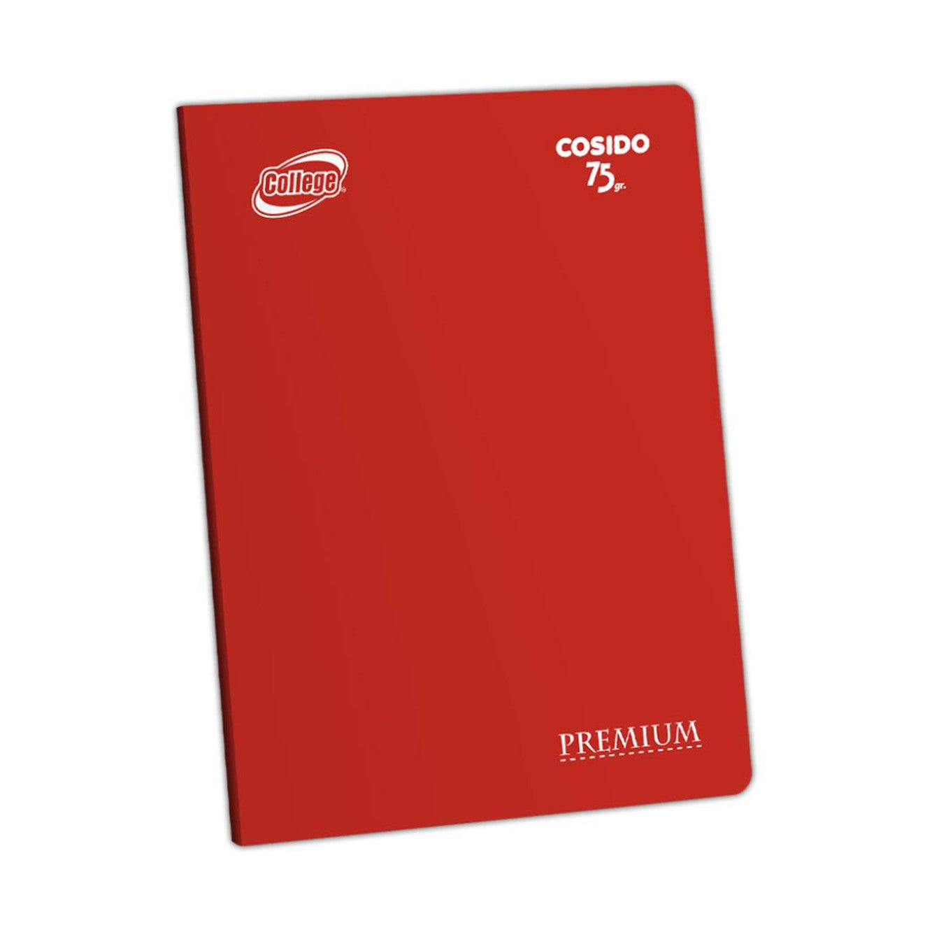 Cuaderno cosido cuadriculado A4 80 hojas rojo College