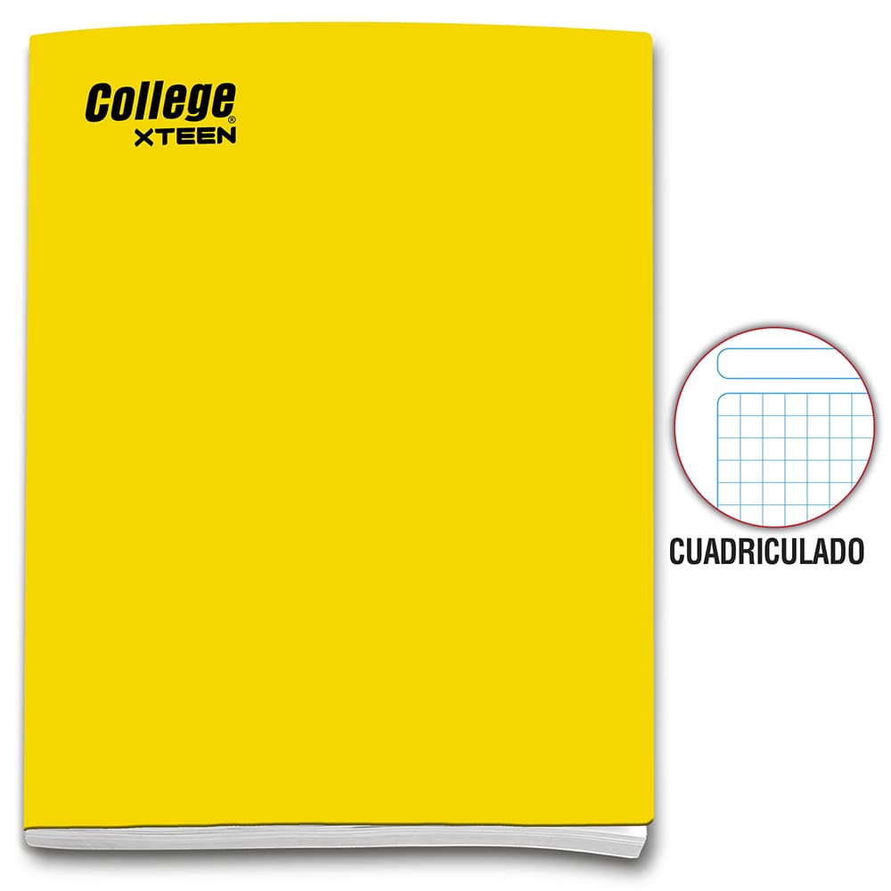Cuaderno cuadriculado A4 x 80 hojas amarillo Xteen