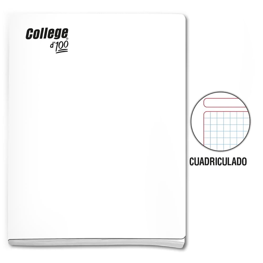 Cuaderno engrapado cuadriculado A4x100 hojas blanco College