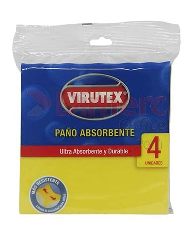 Paño absorbente amarillo x 4 unidades Virutex