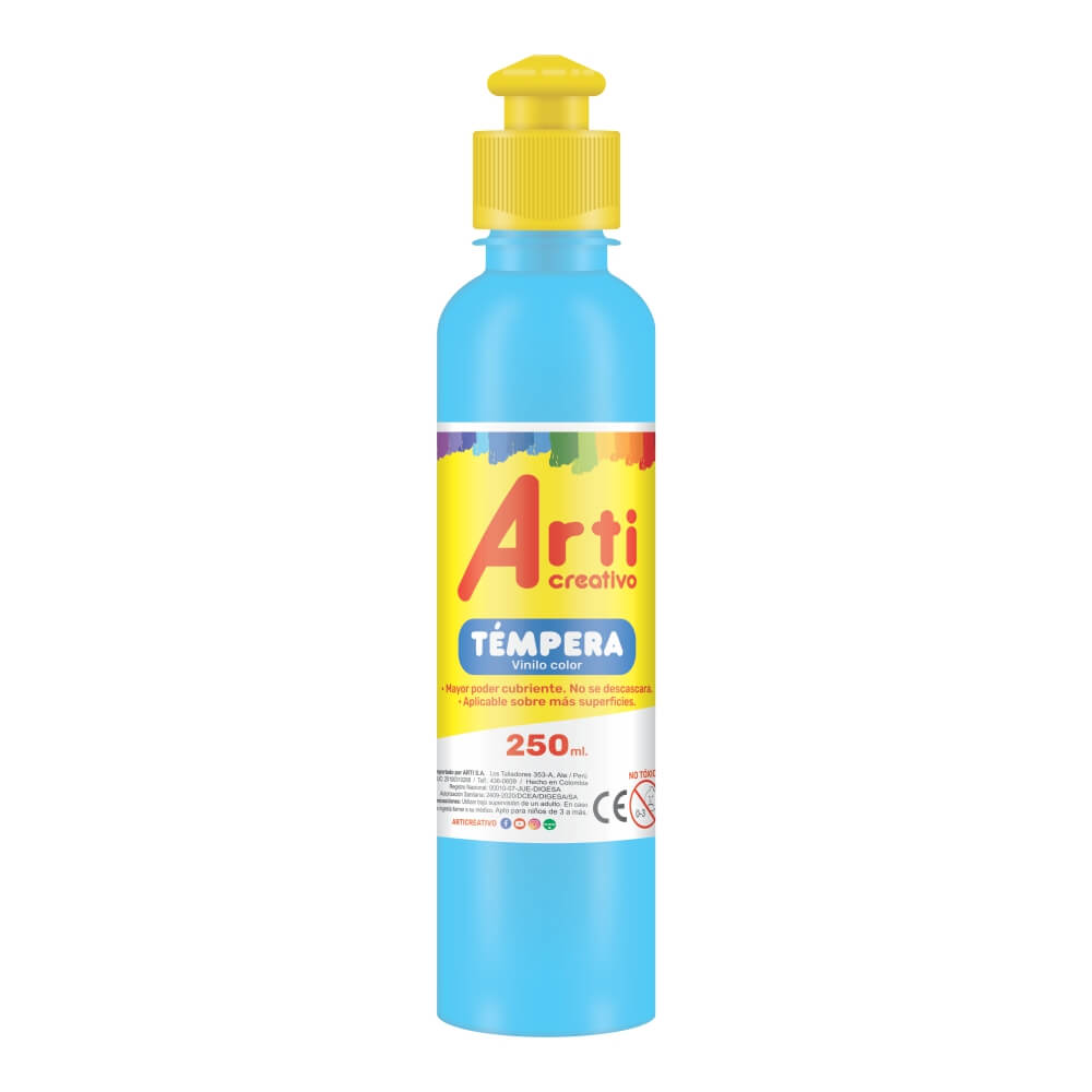 Témpera azul celeste 250 ml Arti Creativo