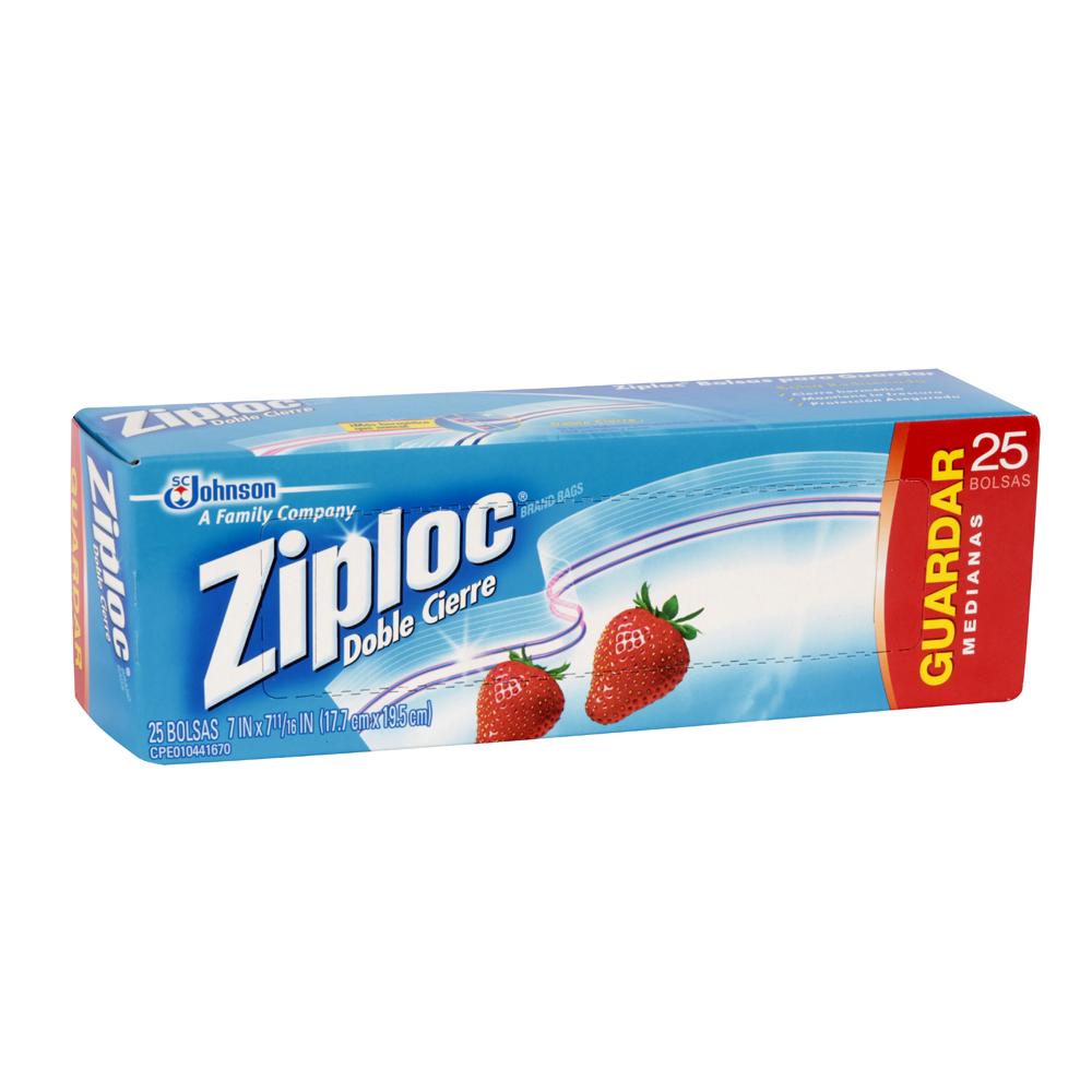 Bolsas guardar mediana 17.7x19.5cm x 25 un ziploc