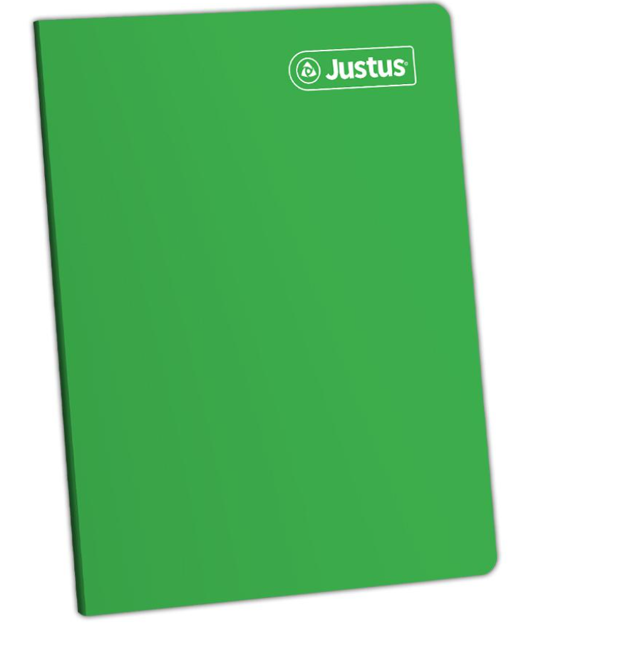Cuaderno engrapado cuadriculado A4 80 hojas verde Justus