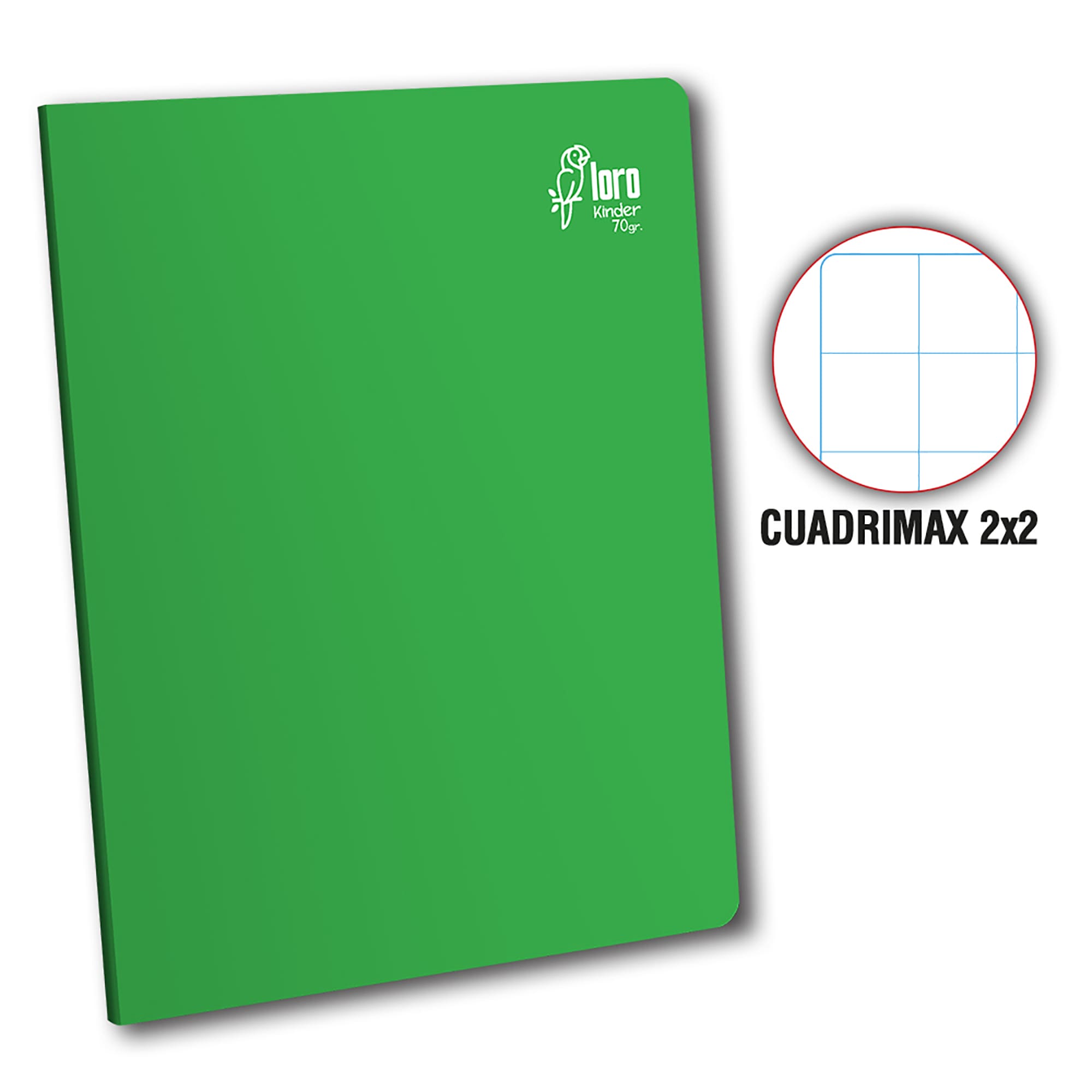 Cuaderno cuadrimax 2 x 2 A4 x 80 hojas verde Loro