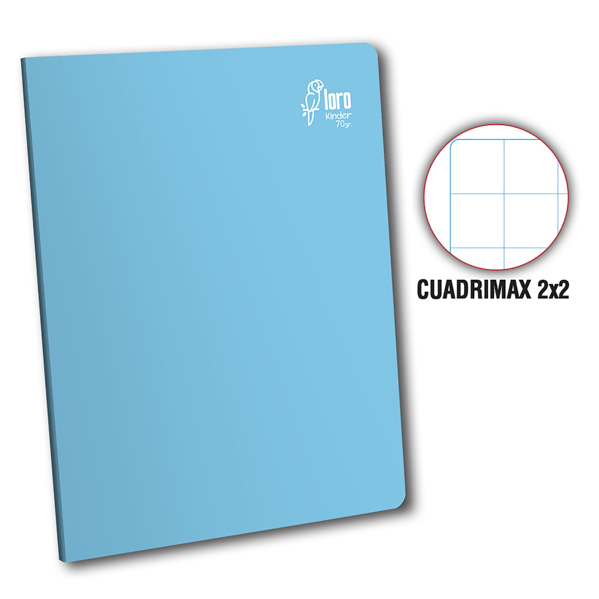 Cuaderno cuadrimax 2 x 2 A4 x 80 hojas celeste Loro