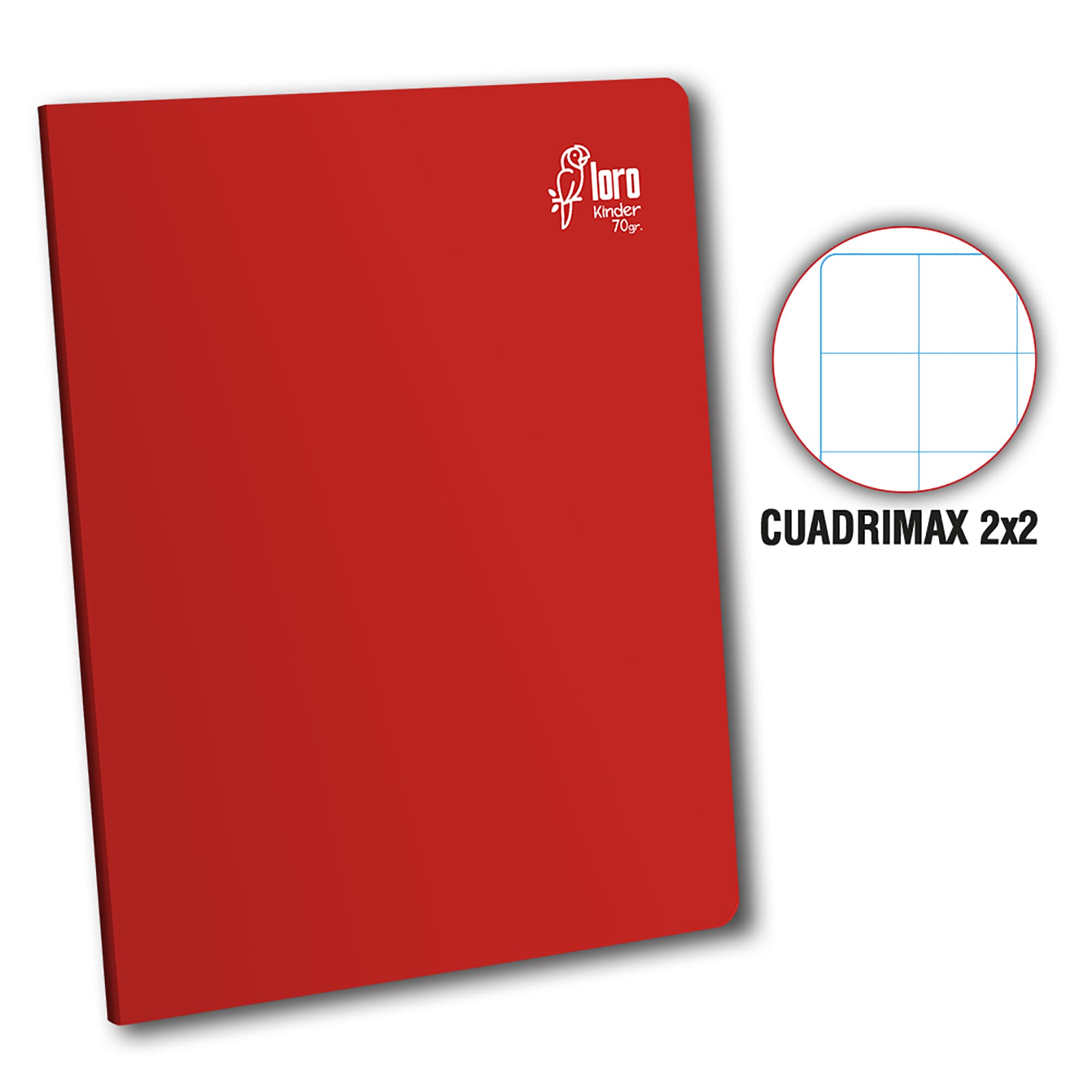 Cuaderno cuadrimax 2 x 2 A4 80 hojas rojo Loro