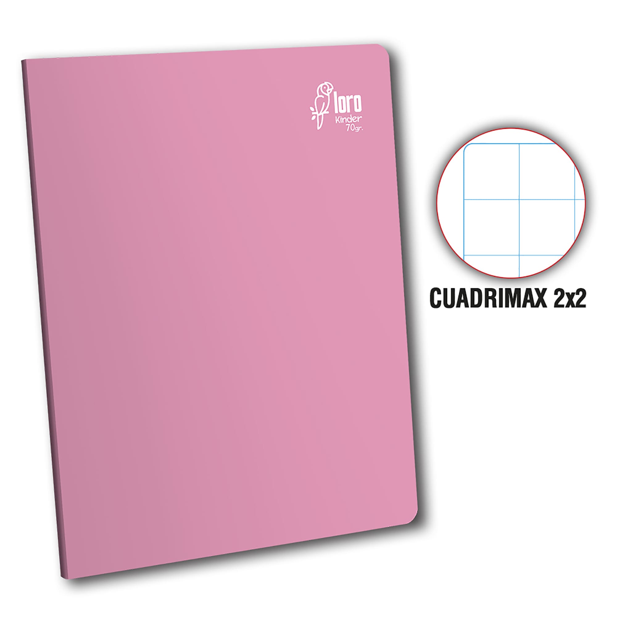 Cuaderno cuadrimax 2 x 2 A4 x 80 hojas rosado Loro