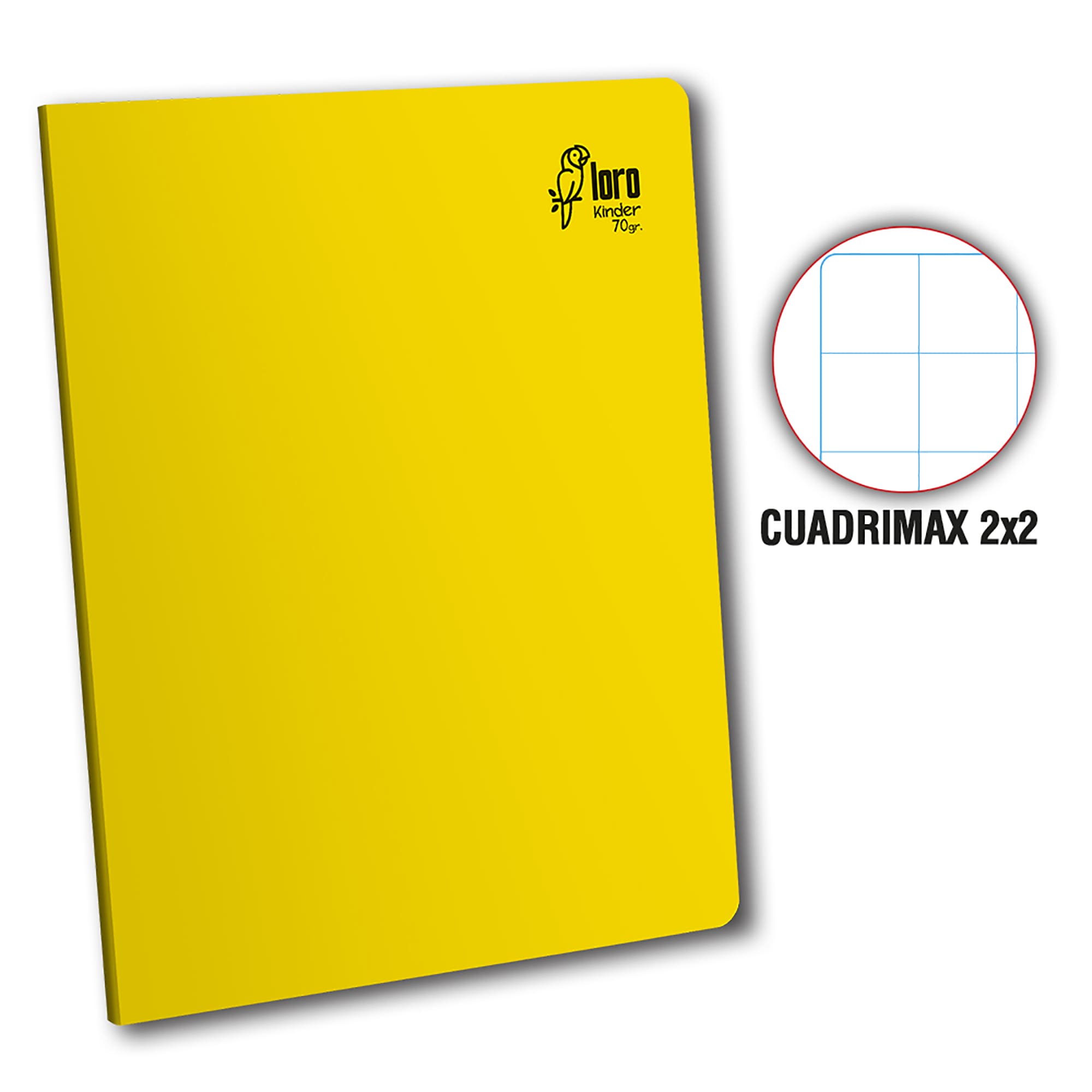 Cuaderno cuadrimax 2 x 2 A4 x 80 hojas amarillo Loro