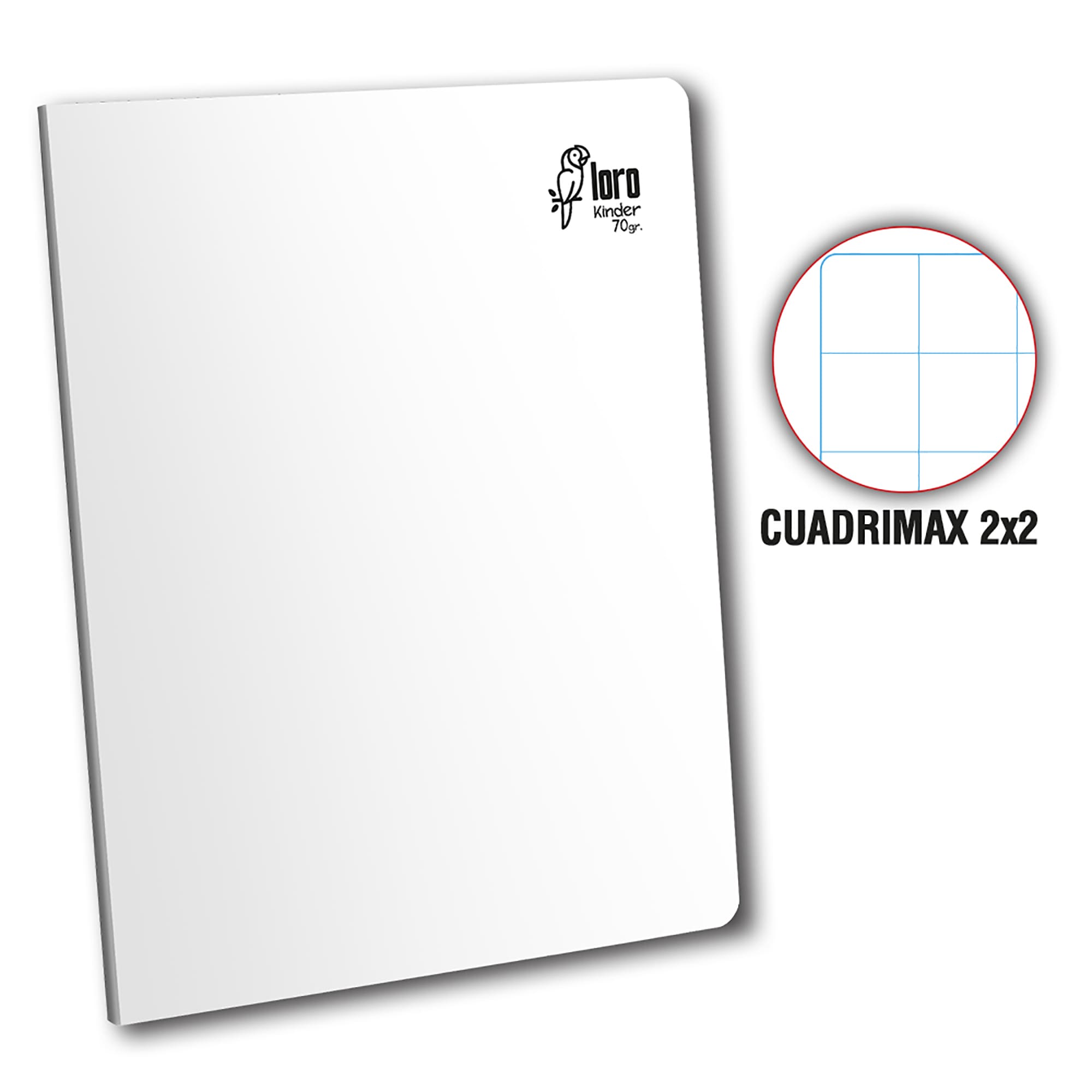 Cuaderno cuadrimax 2 x 2 A4 x 80 hojas blanco Loro