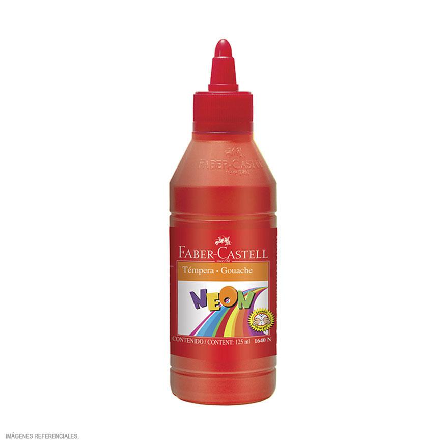 Témpera neón rojo 250 ml Faber Castell