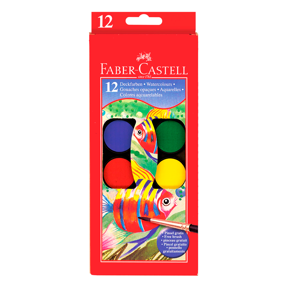 Acuarelas x 12 pastillas Faber Castell