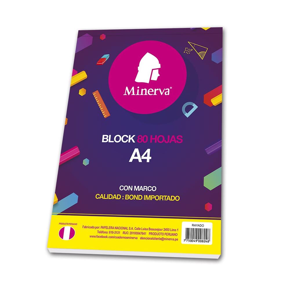 Block rayado A4 80 hojas Minerva