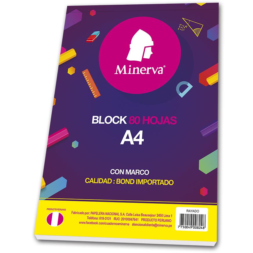 Block doble raya A4x80 hojas Minerva