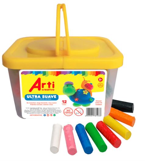 Plastilina ultra suave x12 und +herramientas Arti Creativo