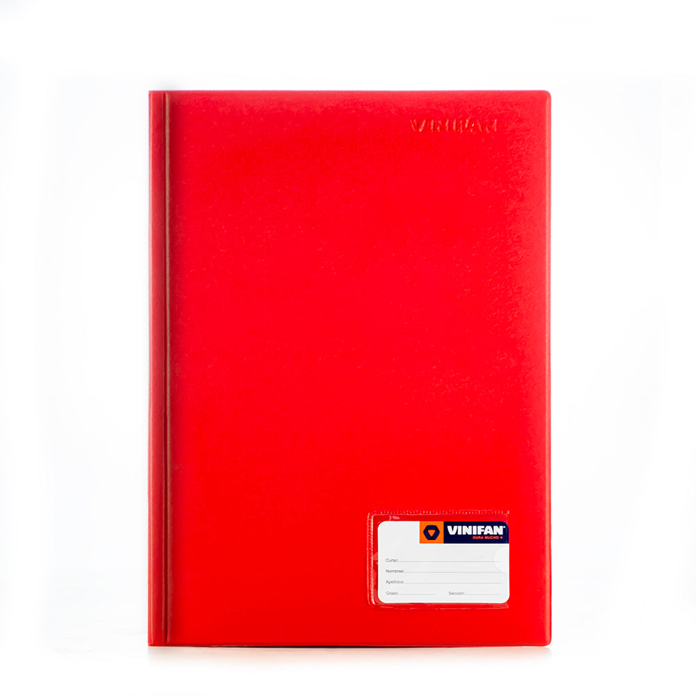 Folder doble tapa oficio con gusano rojo Vinifan