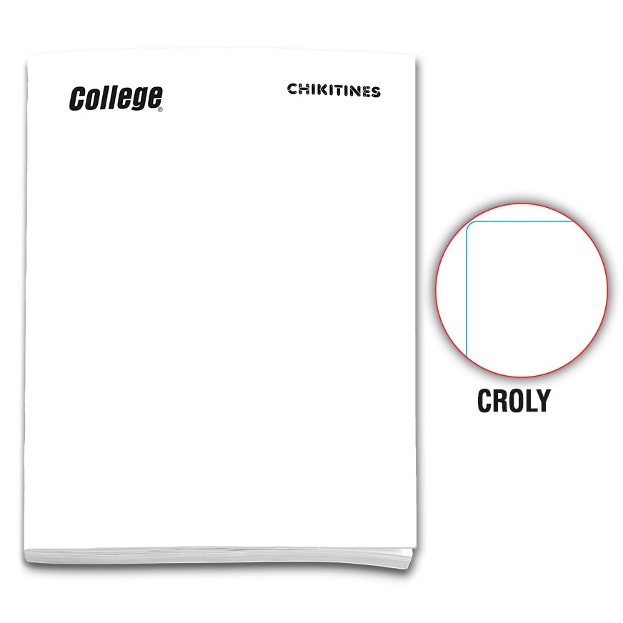 Cuaderno engrapado decroly A4x80 hojas blanco Chikitines College