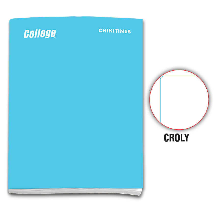 Cuaderno engrapado decroly A4x80 hojas celeste Chikitines College