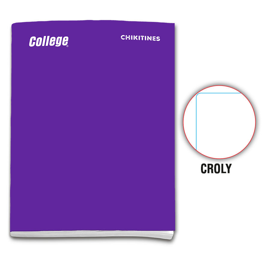 Cuaderno engrapado decroly A4x80 hojas morado Chikitines College