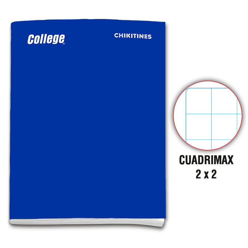 Cuaderno engrapado cuadrimax 2x2 A4x80 hojas azul Chikitines College