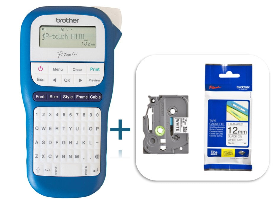 Rotuladora PTH110BW + cinta TZE231 Brother