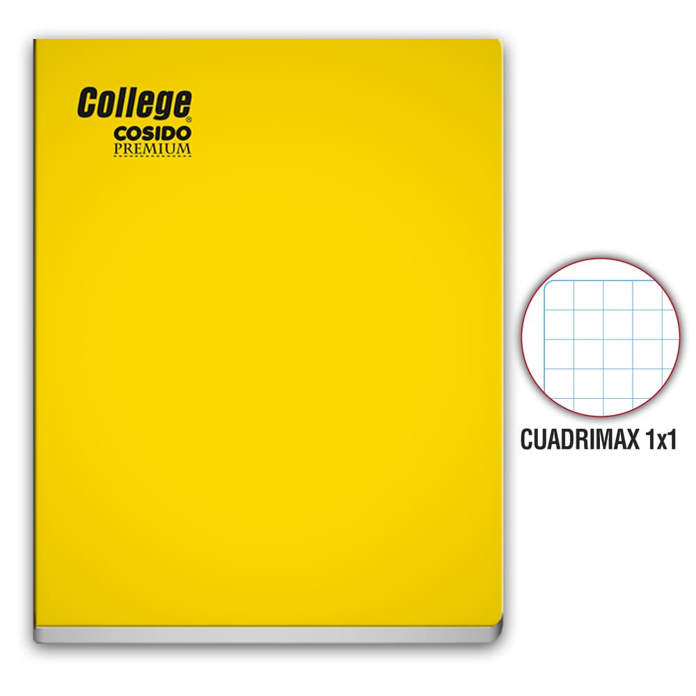 Cuaderno Cosido Cuadrimax 1X1 A4 80 hojas Amarillo College