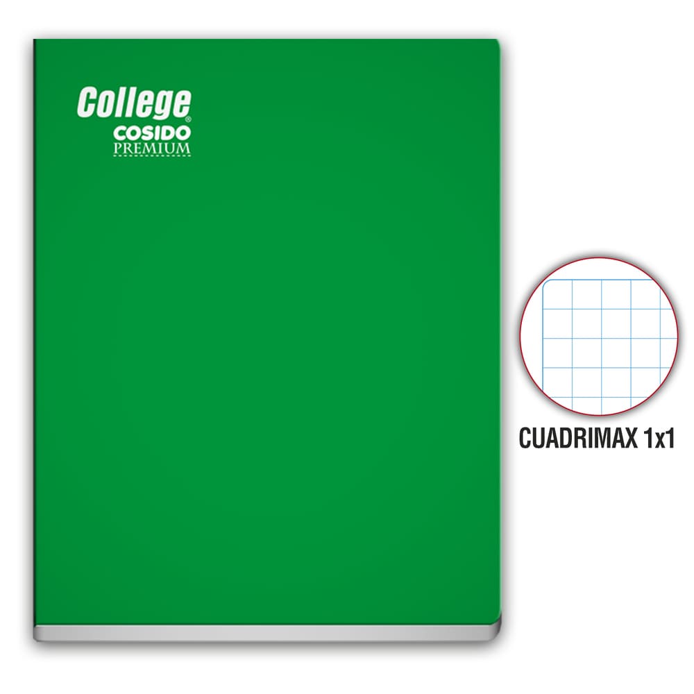 Cuaderno Cosido Cuadrimax 1X1 A4 80 hojas Verde College