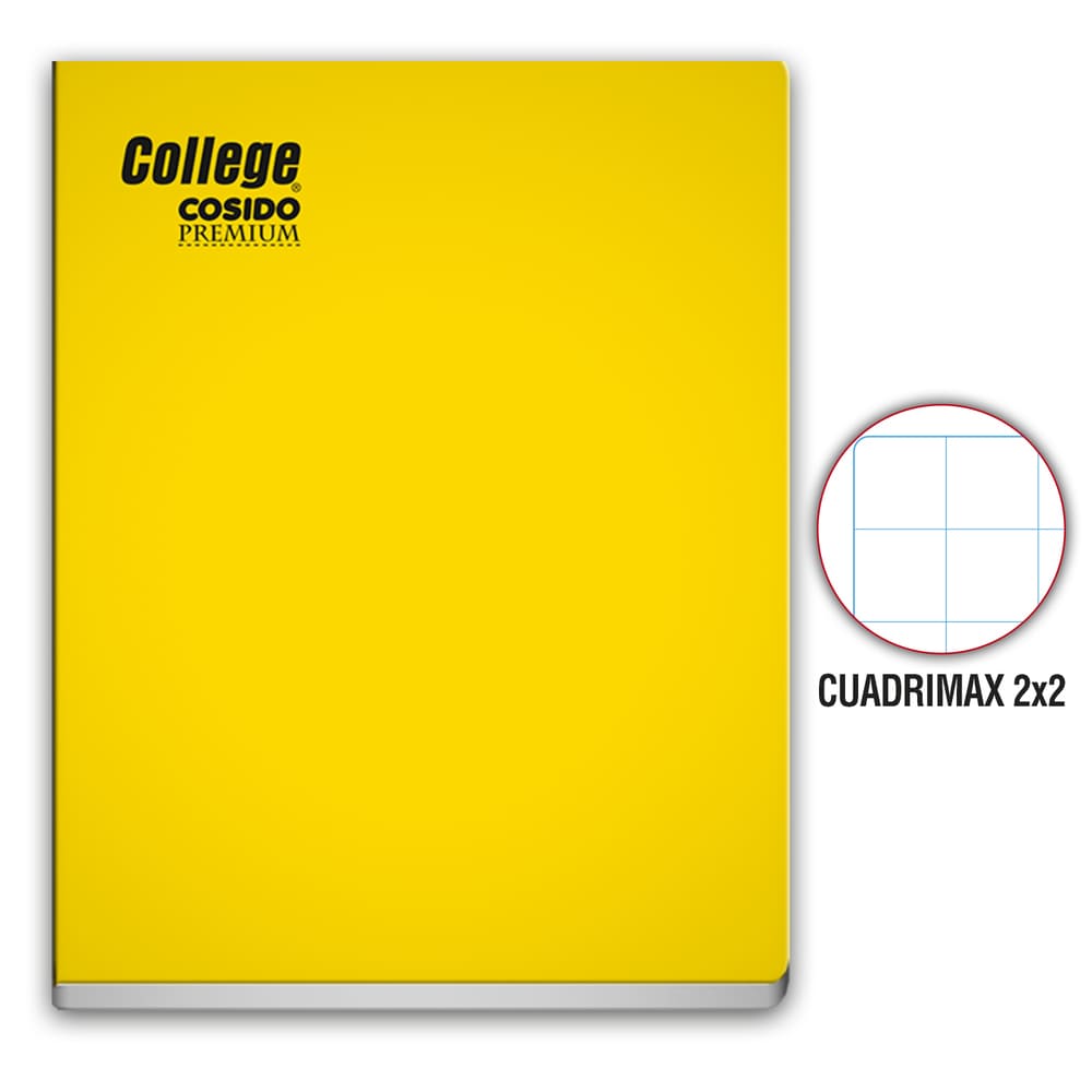 Cuaderno Cosido Cuadrimax 2x2 A4 80 hojas Amarillo College