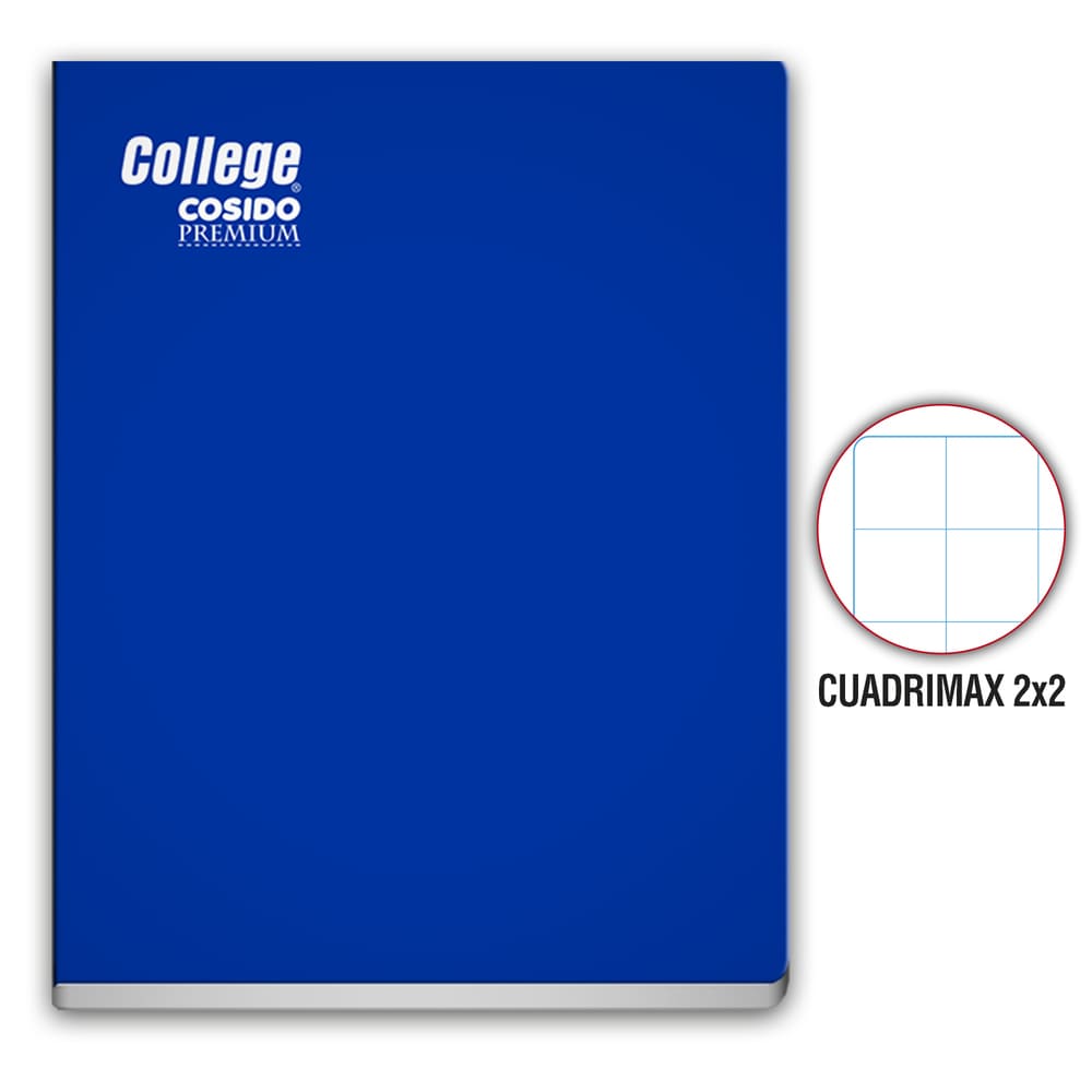 Cuaderno Cosido Cuadrimax 2X2 A4 80 hojas Azul College