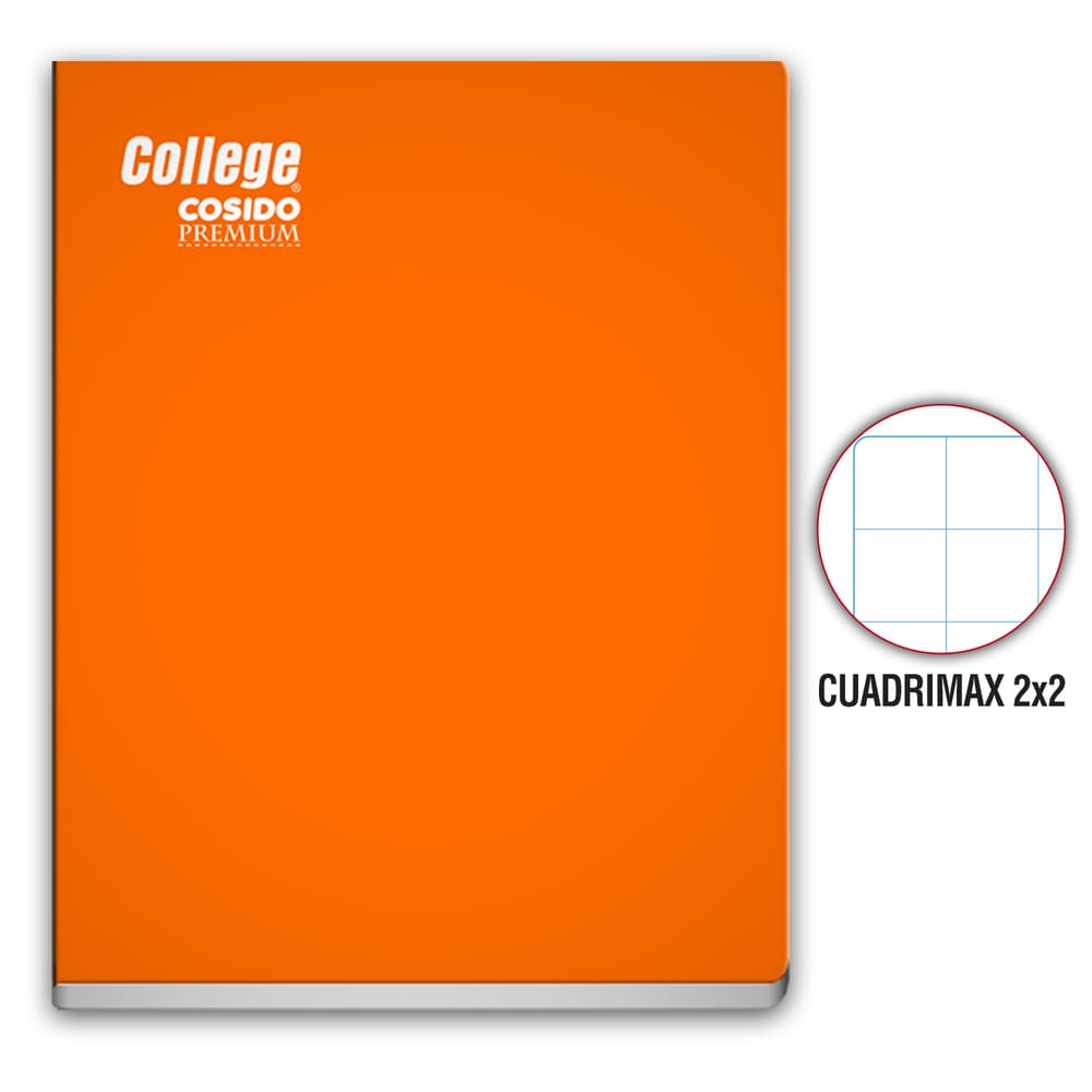 Cuaderno Cosido Cuadrimax 2x2 A4 80 hojas Naranja College