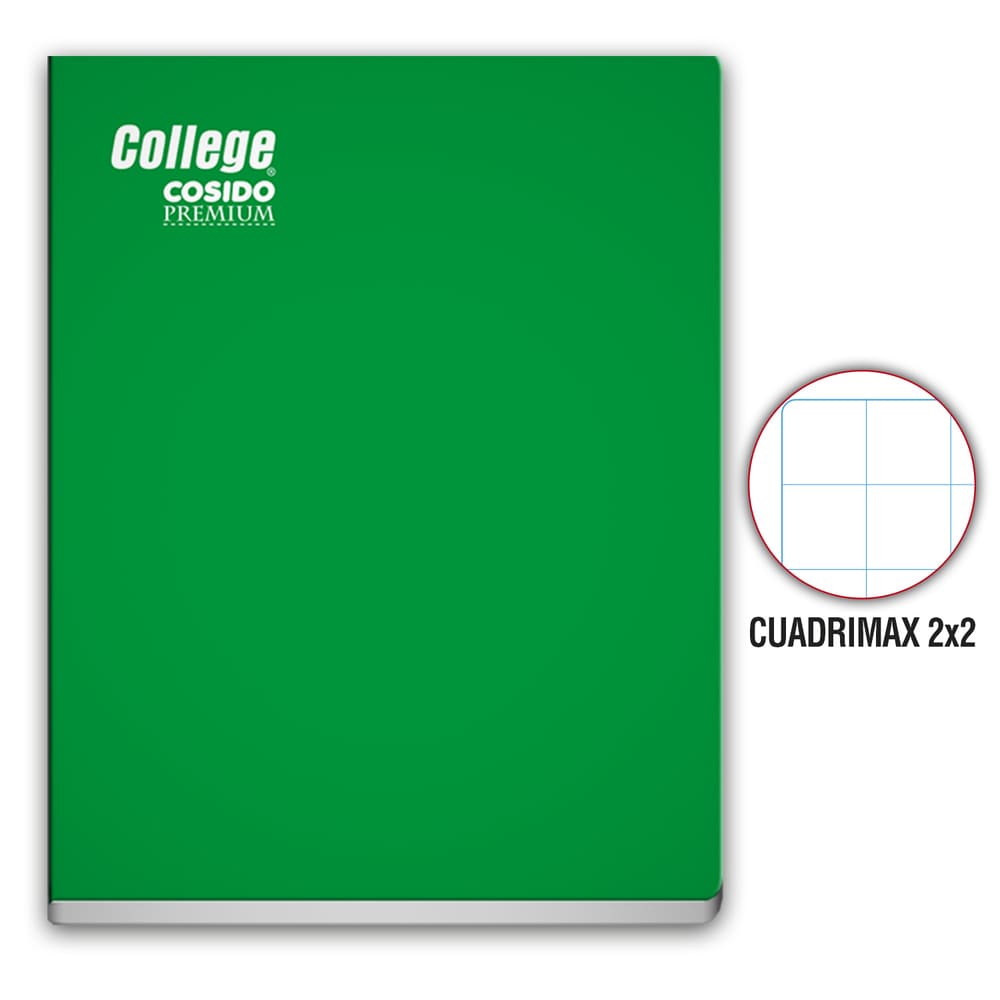 Cuaderno Cosido Cuadrimax 2x2 A4 80 hojas Verde College