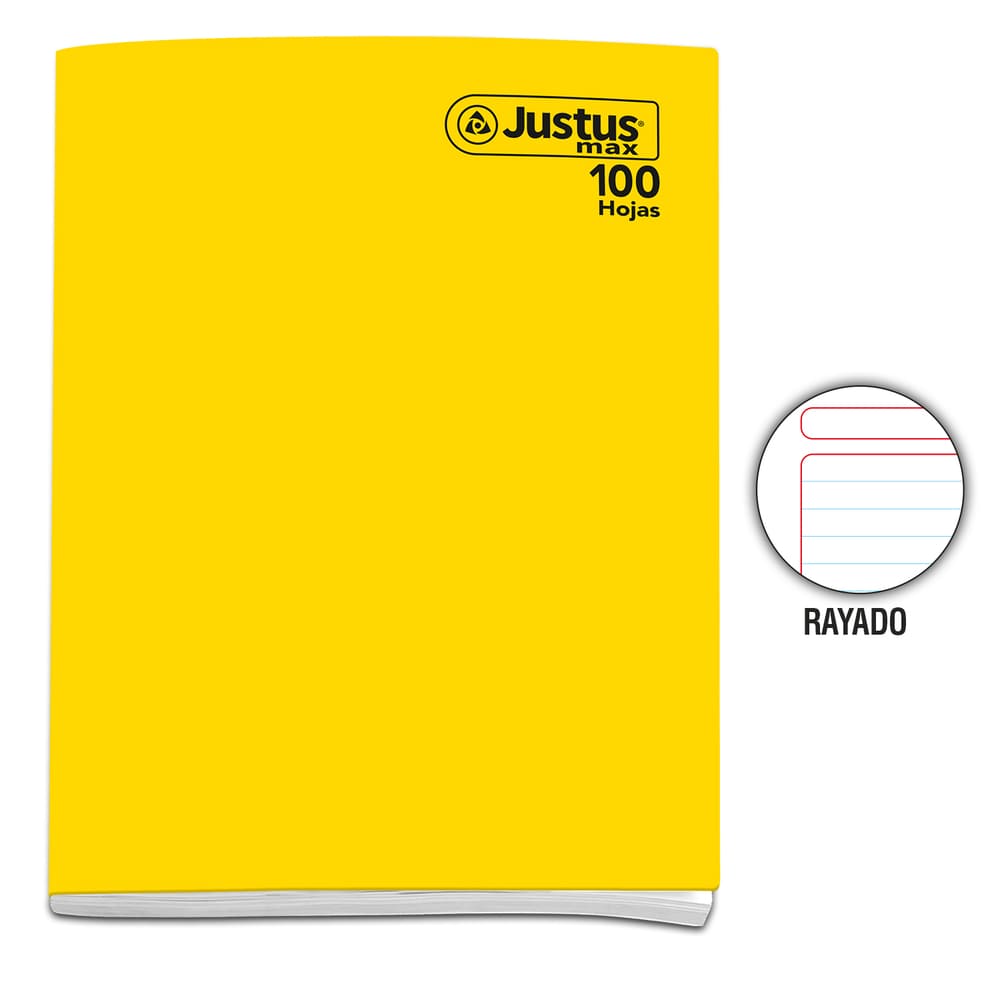 Cuaderno engrapado Rayado A4 100 hojas Amarillo Justus Max