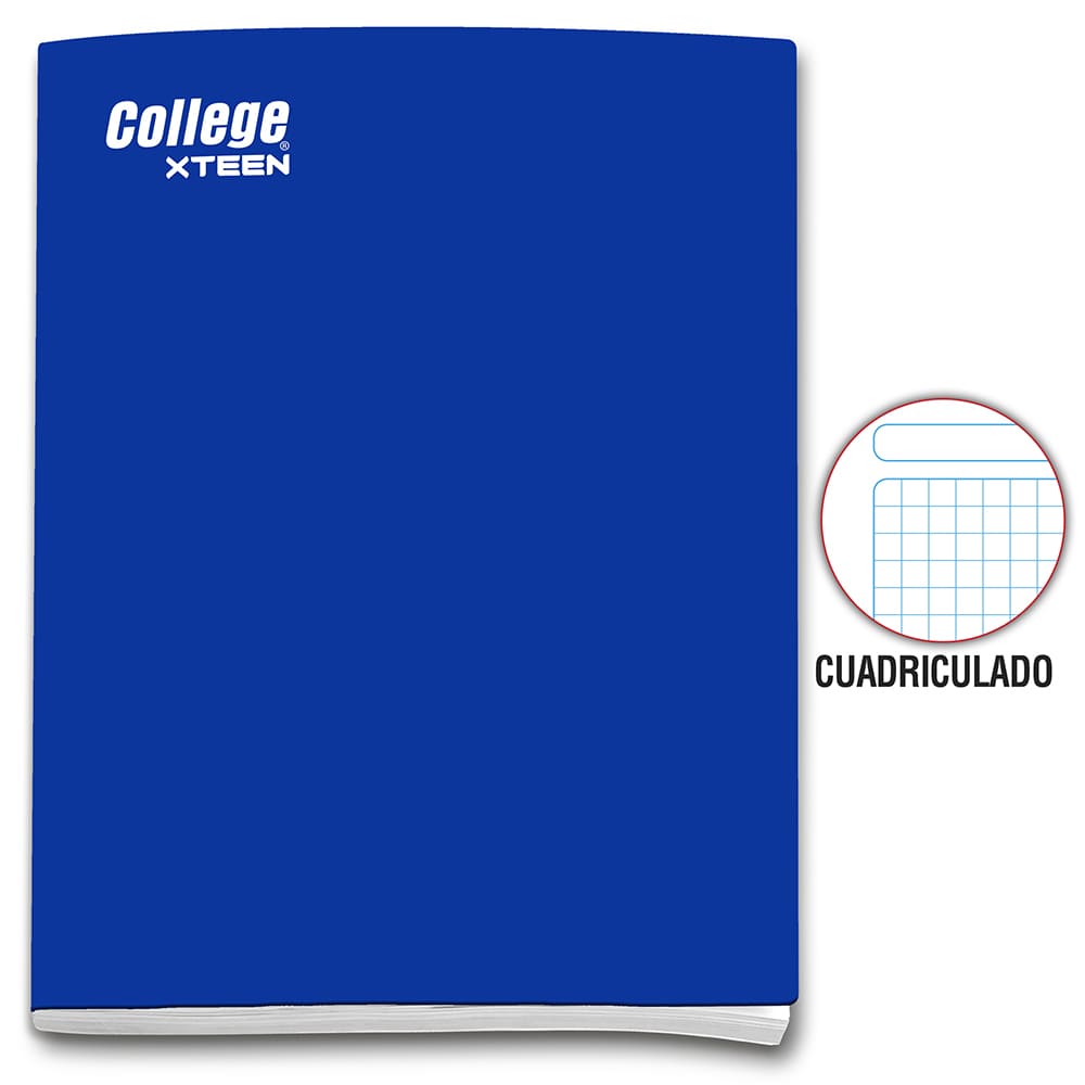 Cuaderno cuadriculado A4 x 80 hojas azul Xteen