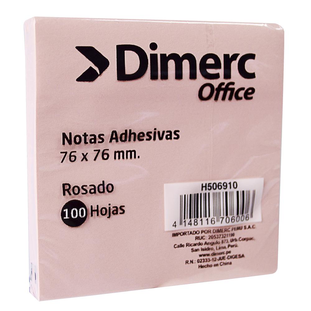 Notas adhesiva 3x3 100 hojas rosado dimerc