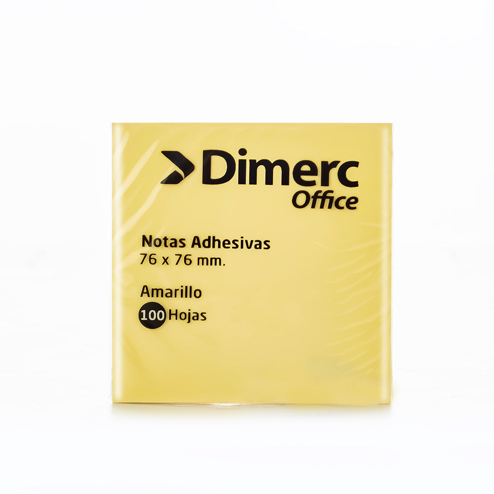 Notas adhesiva 3x3 100 hojas amarillo dimerc