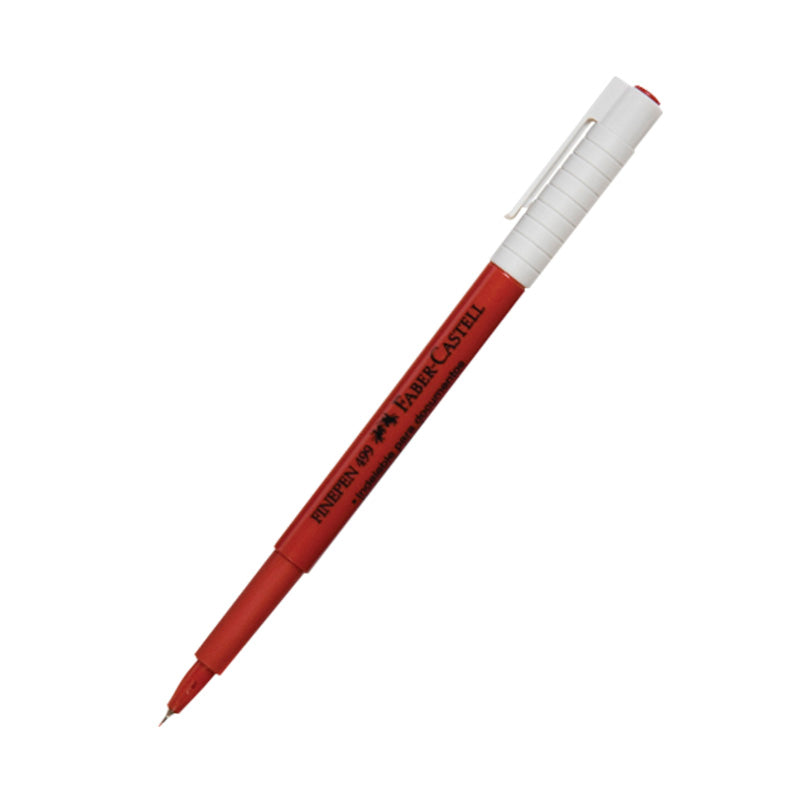 Rotulador punta fina 0.4 rojo 499 finepen faber castell