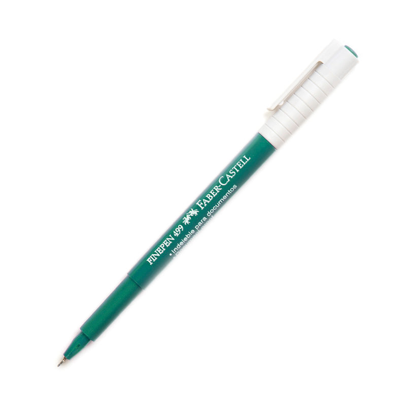 Rotulador punta fina 0.4 verde 499 finepen faber castell