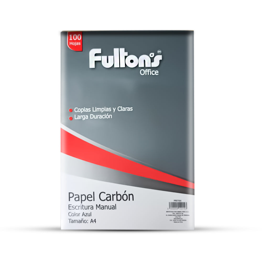 Papel carbon A4 azul l-200 x 100 hojas fultons