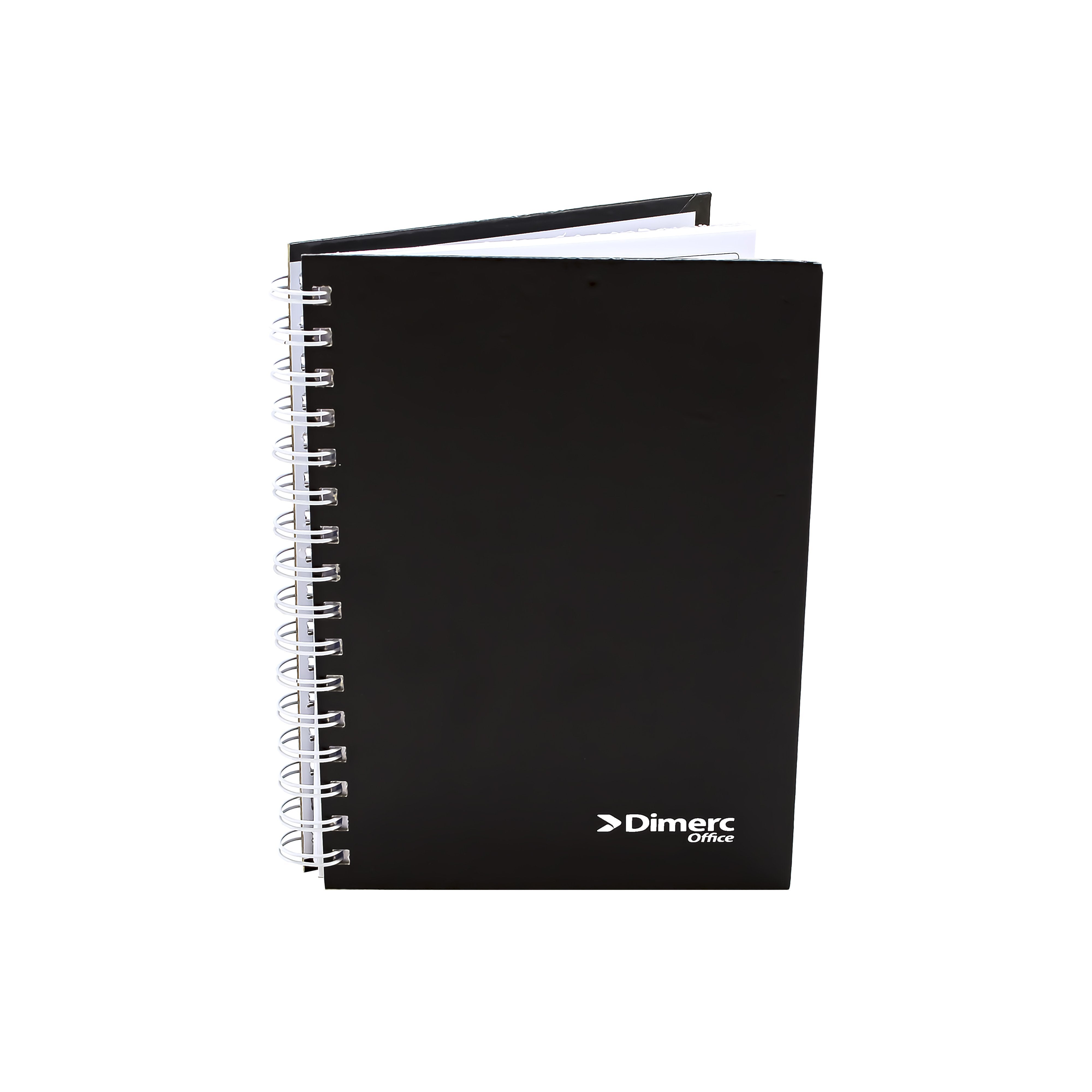 Cuaderno doble ring cuadriculado A5x160 hojas tapa dura negro Dimerc