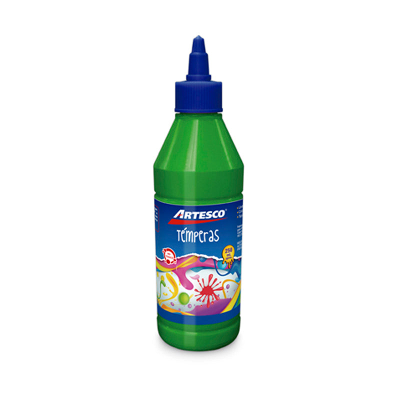 Témpera verde 250 ml Artesco