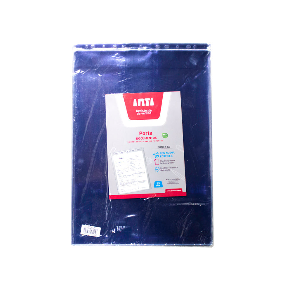 Mica portapapel transparente A3 x 25 unidades Intifan