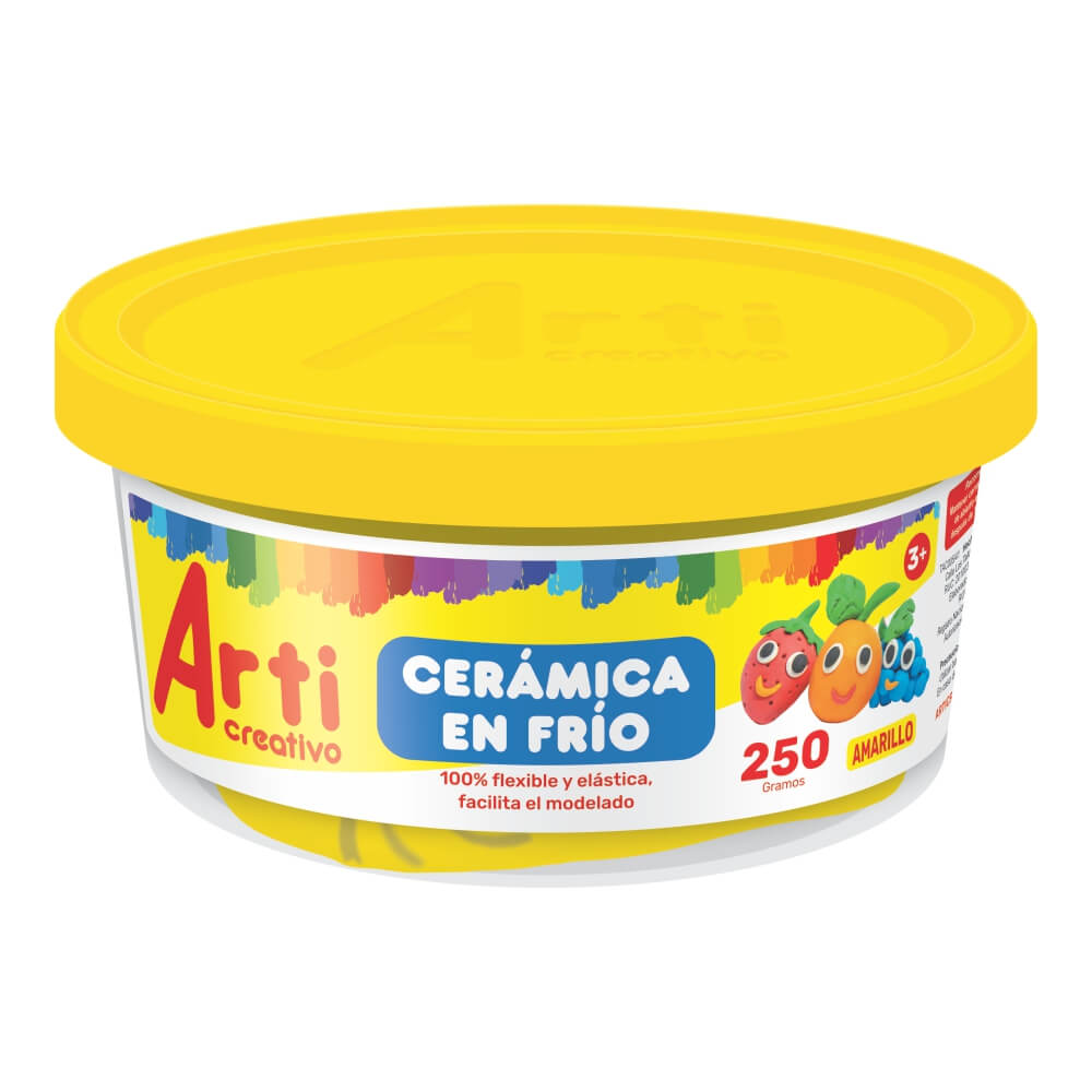 Cerámica en frío pote 250 gr amarillo Arti Creativo