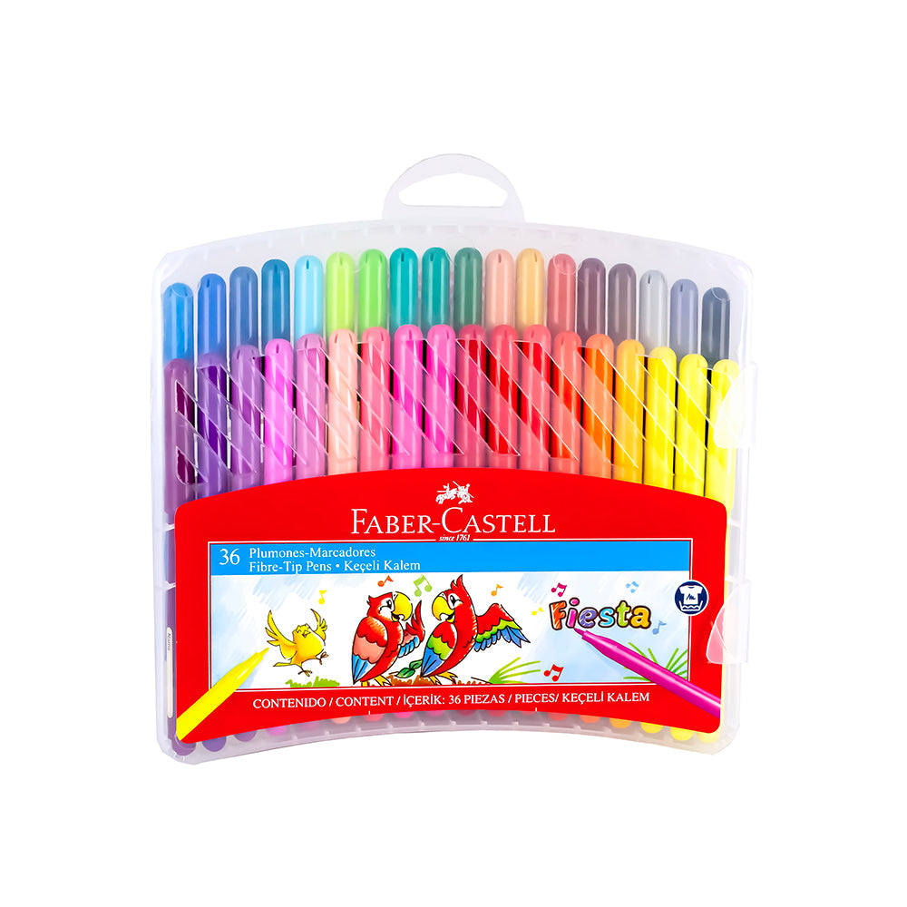 Plumones delgados fiesta  x 36 unidades Faber Castell