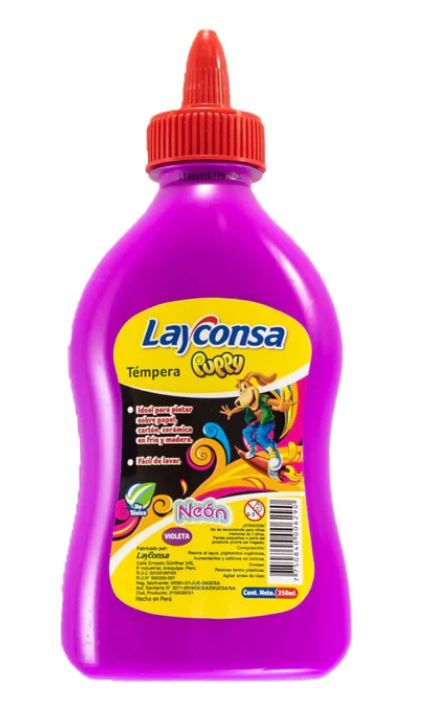 Tempera neon Violeta 250ml Layconsa