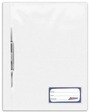 Folder tapa transparente A4 con fastener blanco Artesco