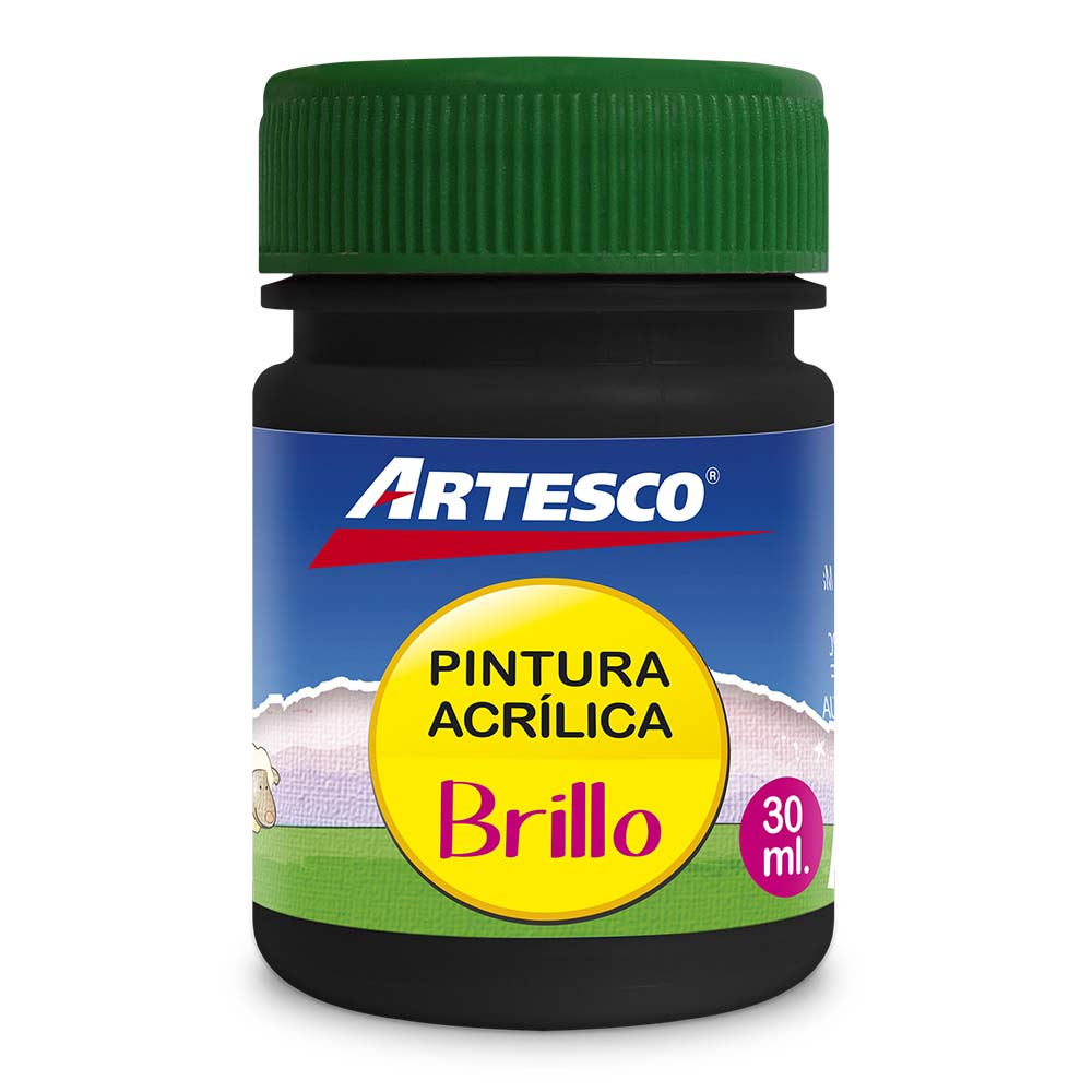 Pintura acrílica brillante 30 ml negro # 306 Artesco