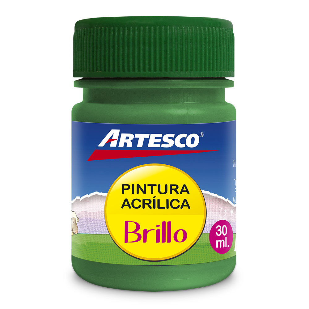 Pintura acrílica brillante 30 ml verde # 303 Artesco